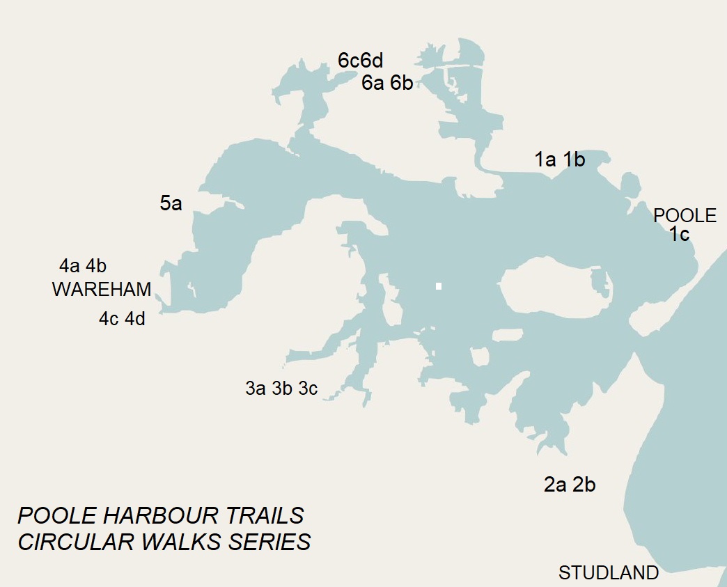 Map showing numbered circular walks